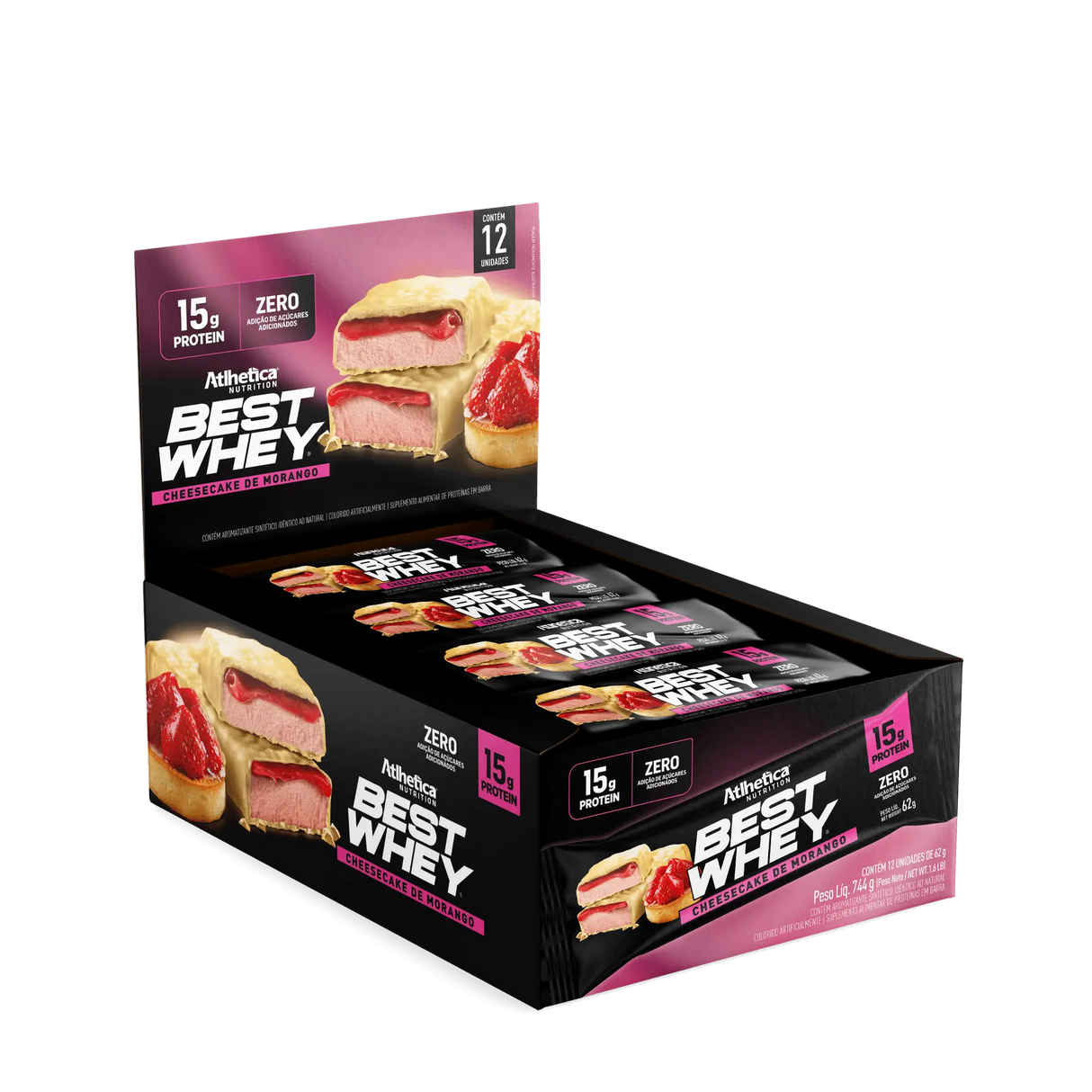 Barra de Proteína - Atlhetica Nutrition – Best Whey Bar – 15g de Proteína (Display com 12 unidades)