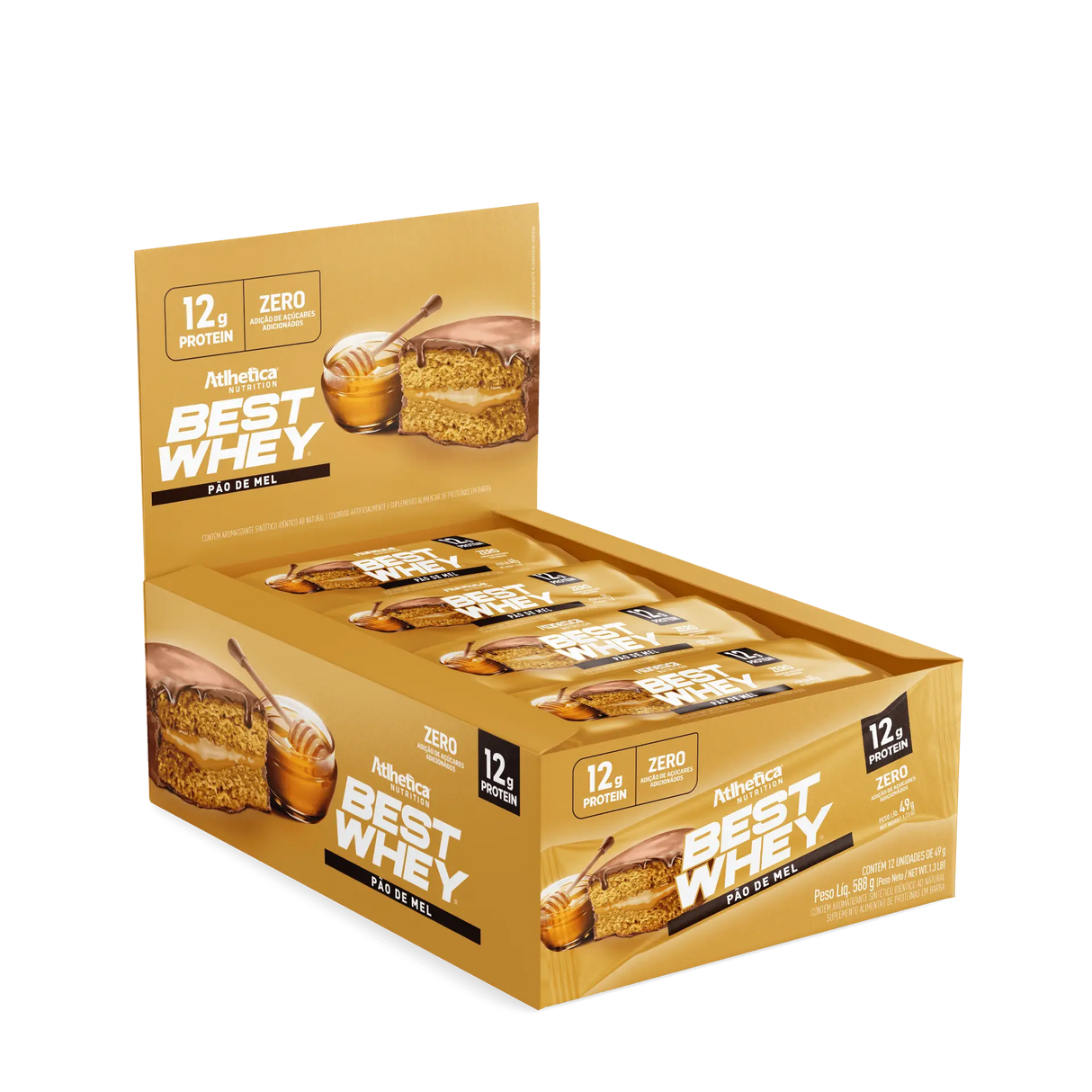Barra de Proteína - Atlhetica Nutrition – Best Whey Bar – 12g de Proteína (Display com 12 unidades)