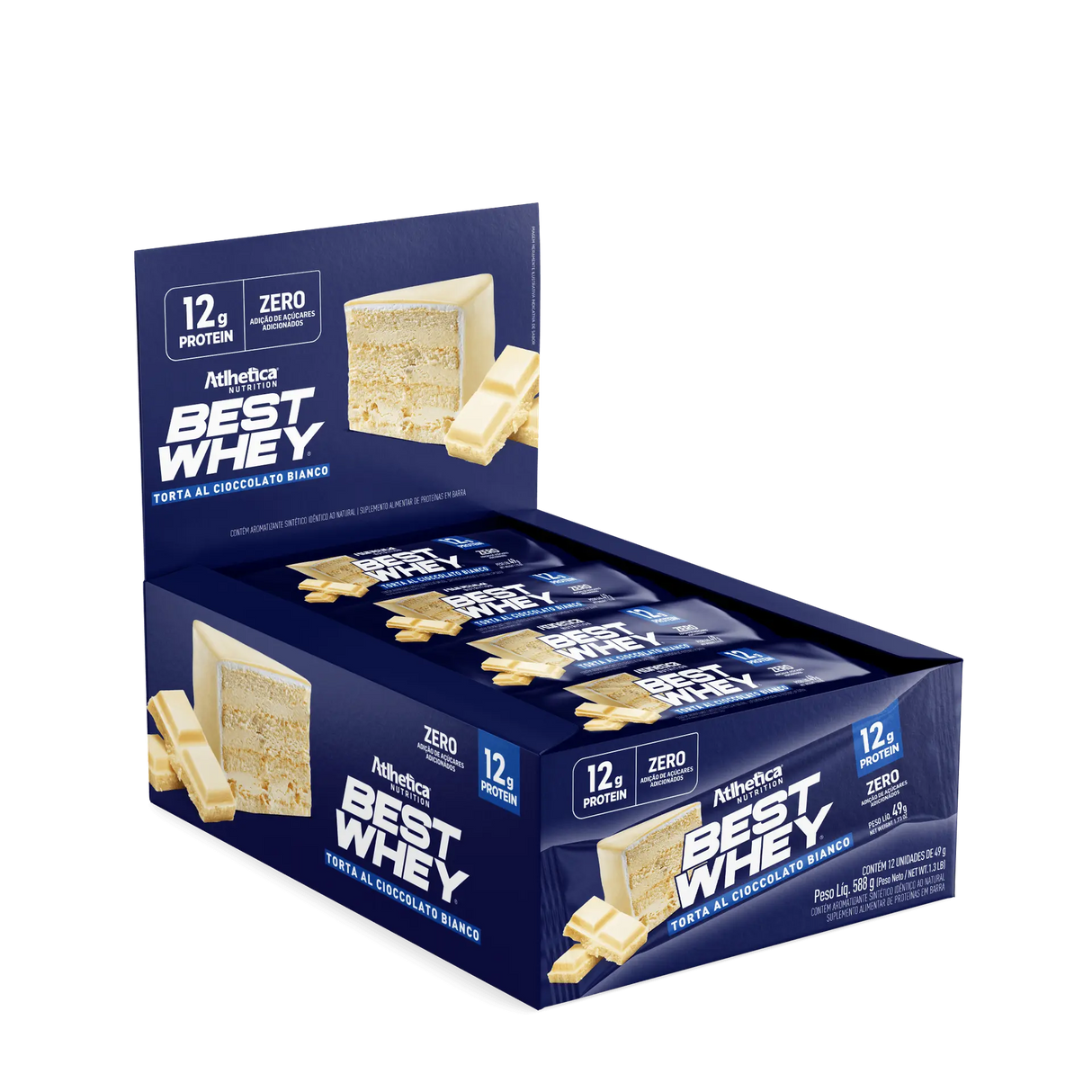 Barra de Proteína - Atlhetica Nutrition – Best Whey Bar – 12g de Proteína (Display com 12 unidades)