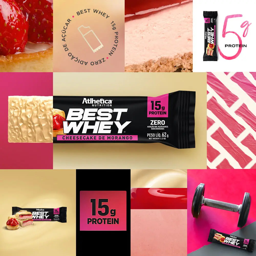 Barra de Proteína - Atlhetica Nutrition – Best Whey Bar – 15g de Proteína (Display com 12 unidades)