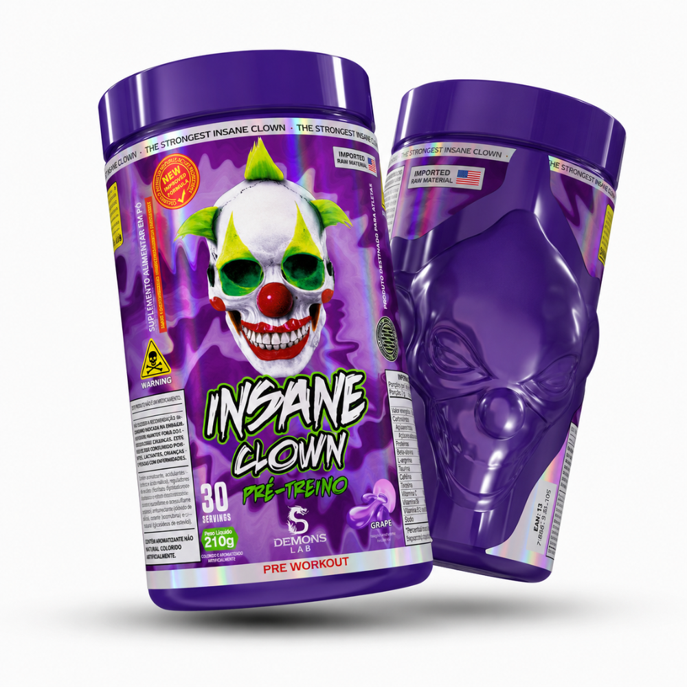 Pré Treino Demons Lab Insane Clown 210g + Balde Pipoca 2,5L