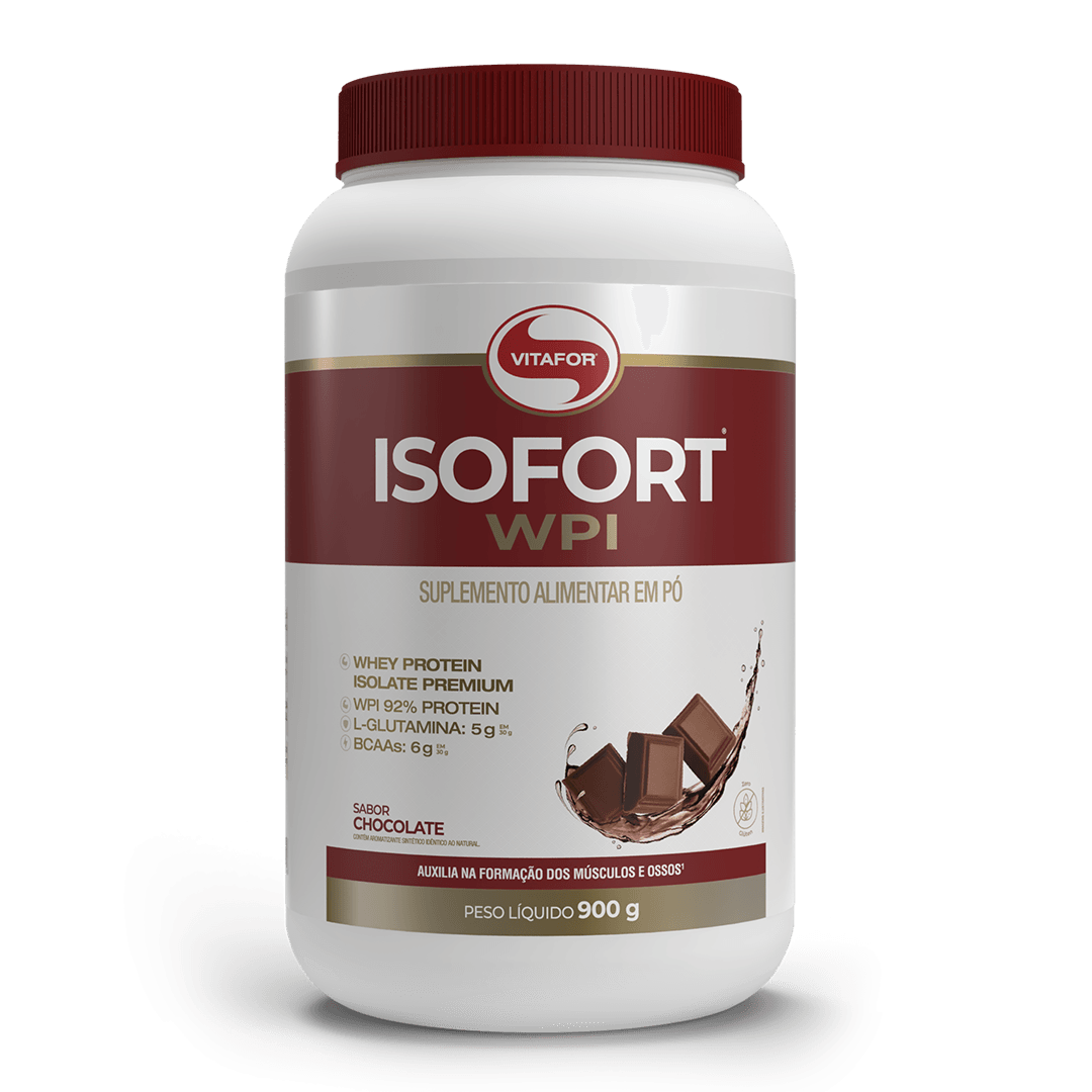 Proteína - Whey Protein Isolado - Isofort - 900g - Vitafor - HOTBODY