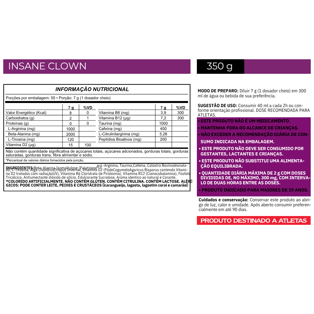 Kit Pré Treino Demons Lab Insane Clown 350g + NO2 Psichose 300g - HOTBODY