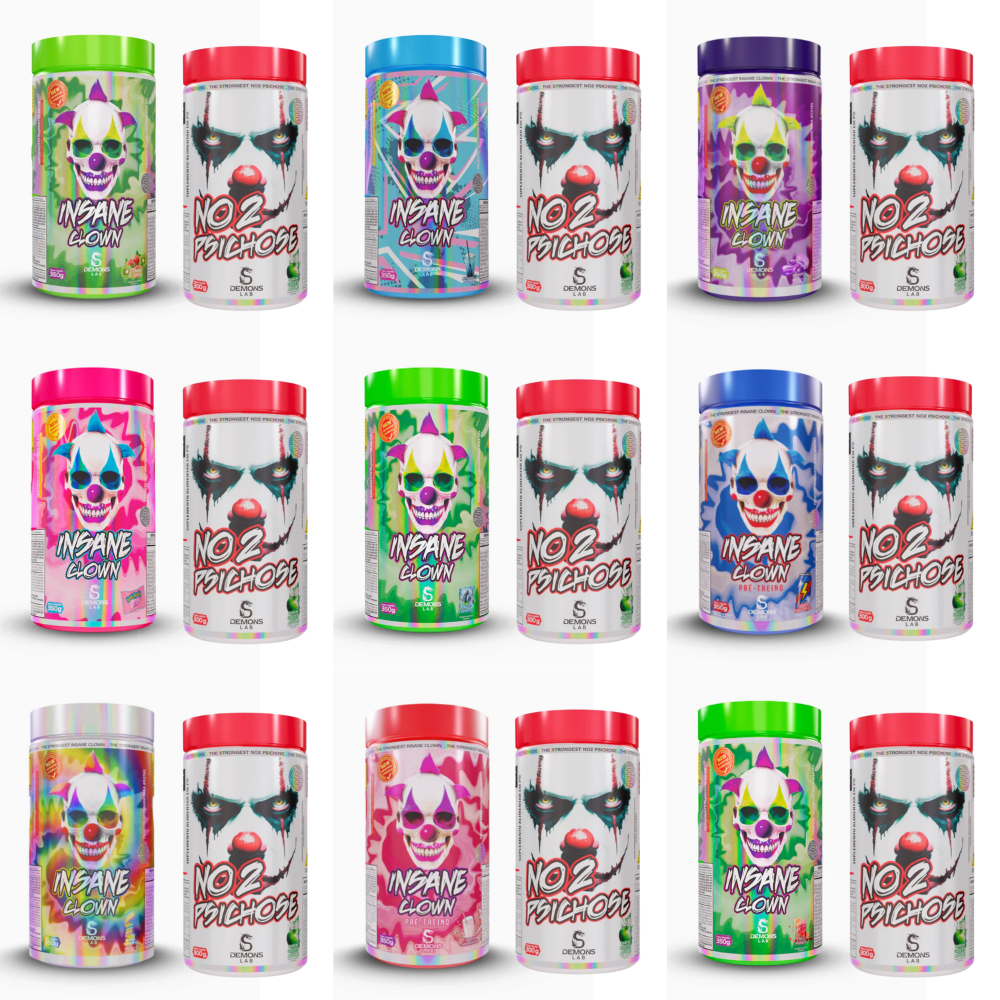 Kit Pré Treino Demons Lab Insane Clown 350g + NO2 Psichose 300g - HOTBODY