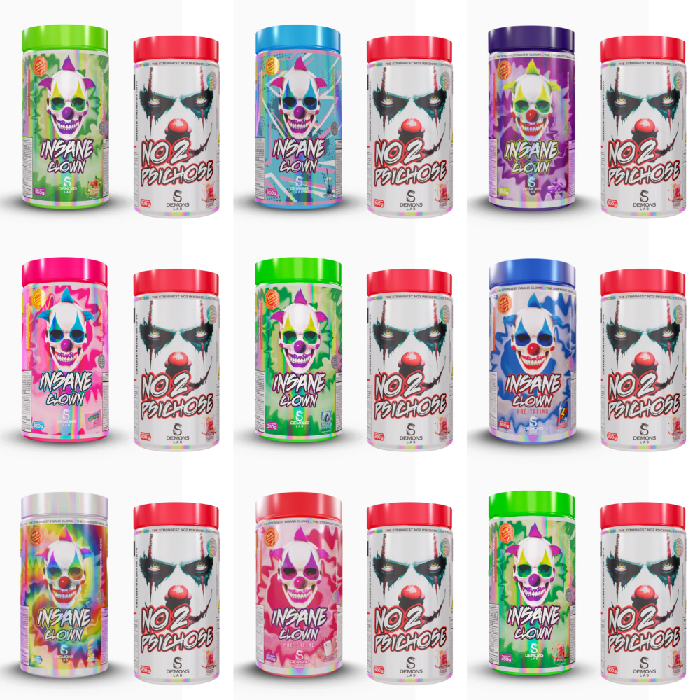 Kit Pré Treino Demons Lab Insane Clown 350g + NO2 Psichose 300g - HOTBODY