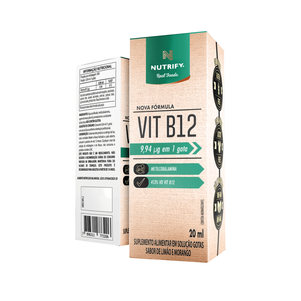 Vitaminas e Minerais - VIT B12 Líquida - NUTRIFY - HOTBODY
