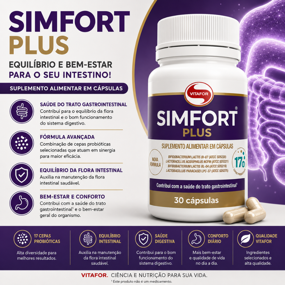 Simfort Plus - 30 Cap - Vitafor - HOTBODY