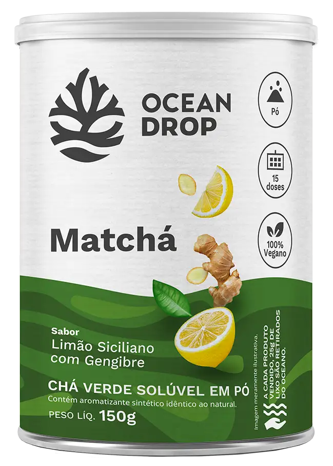 Matchá Gengibre e Limão Siciliano - Ocean Drop - HOTBODY