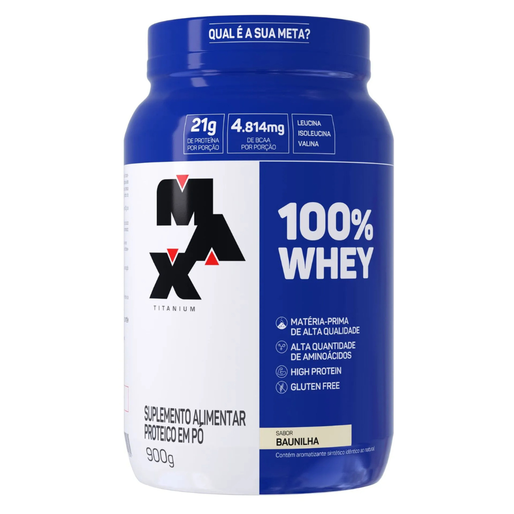 Whey Protein - 100% Whey Concentrado 900g - Max Titanium