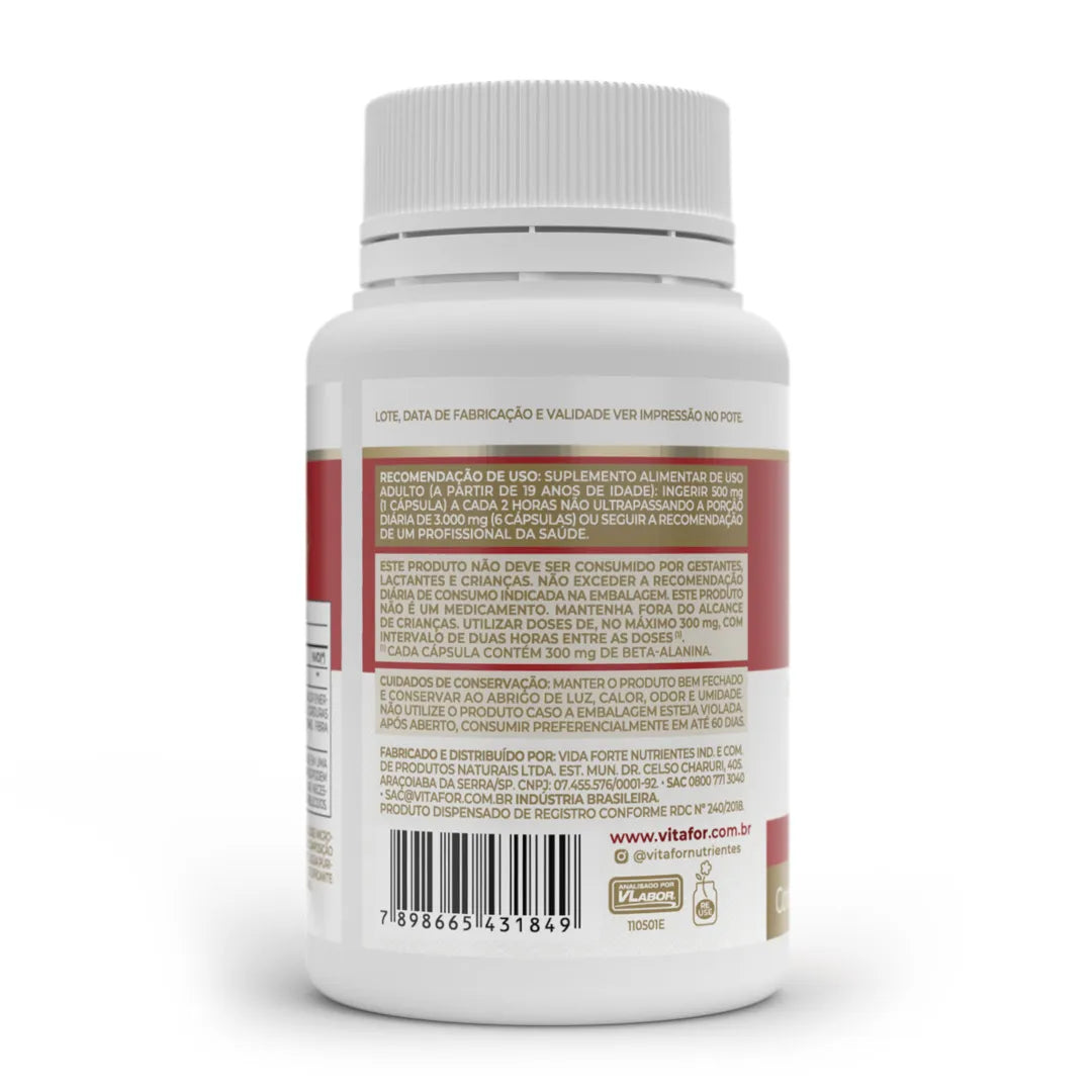 Aminoácido - Beta Alanina - Cápsulas - Vitafor - HOTBODY