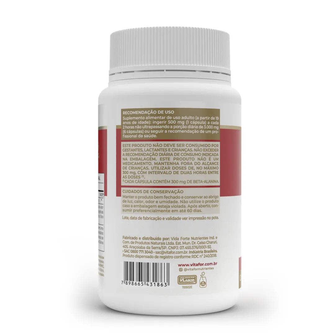 Aminoácido - Beta Alanina - Cápsulas - Vitafor - HOTBODY