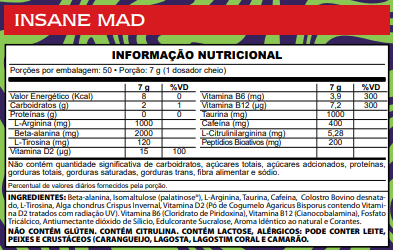 Pré Treino - Insane Mad - Demons Lab - HOTBODY
