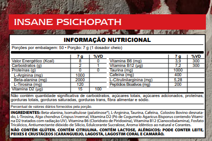 Pré Treino - Insane Psichopath - Demons Lab - HOTBODY
