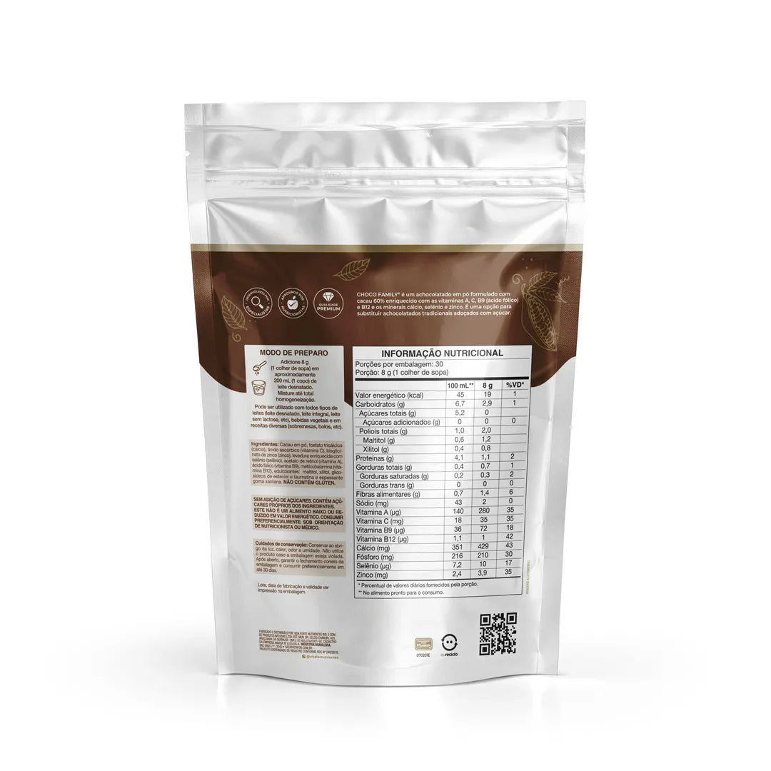 Achocolatado - Choco family - Pouch 240g - Vitafor - HOTBODY