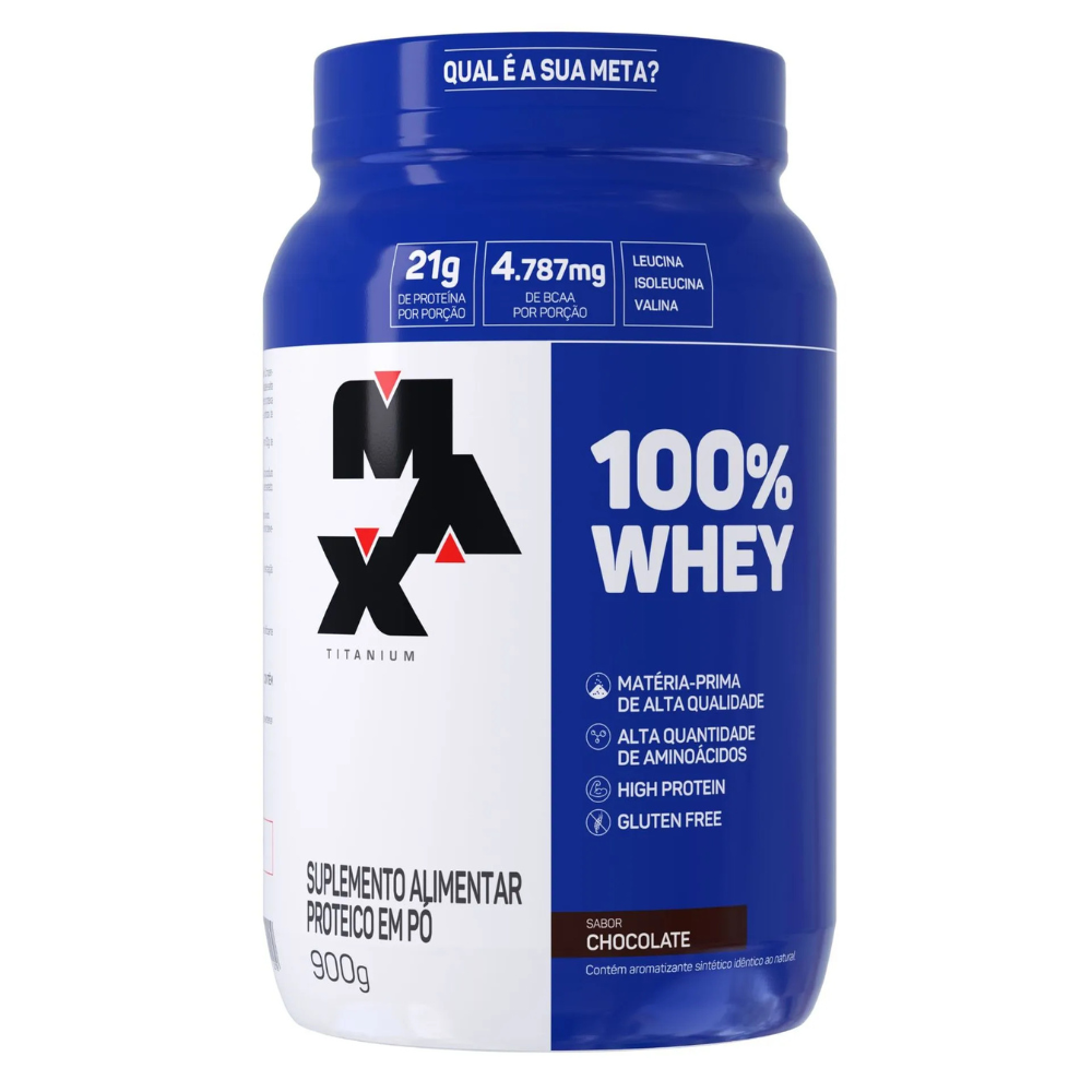Whey Protein - 100% Whey Concentrado 900g - Max Titanium