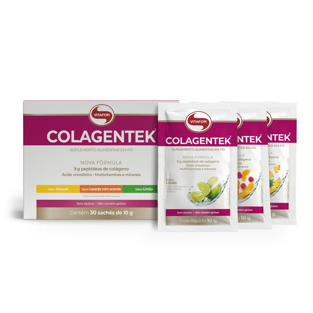 Colágeno - Colagentek - 30 sachês 10g sortido - Vitafor - HOTBODY
