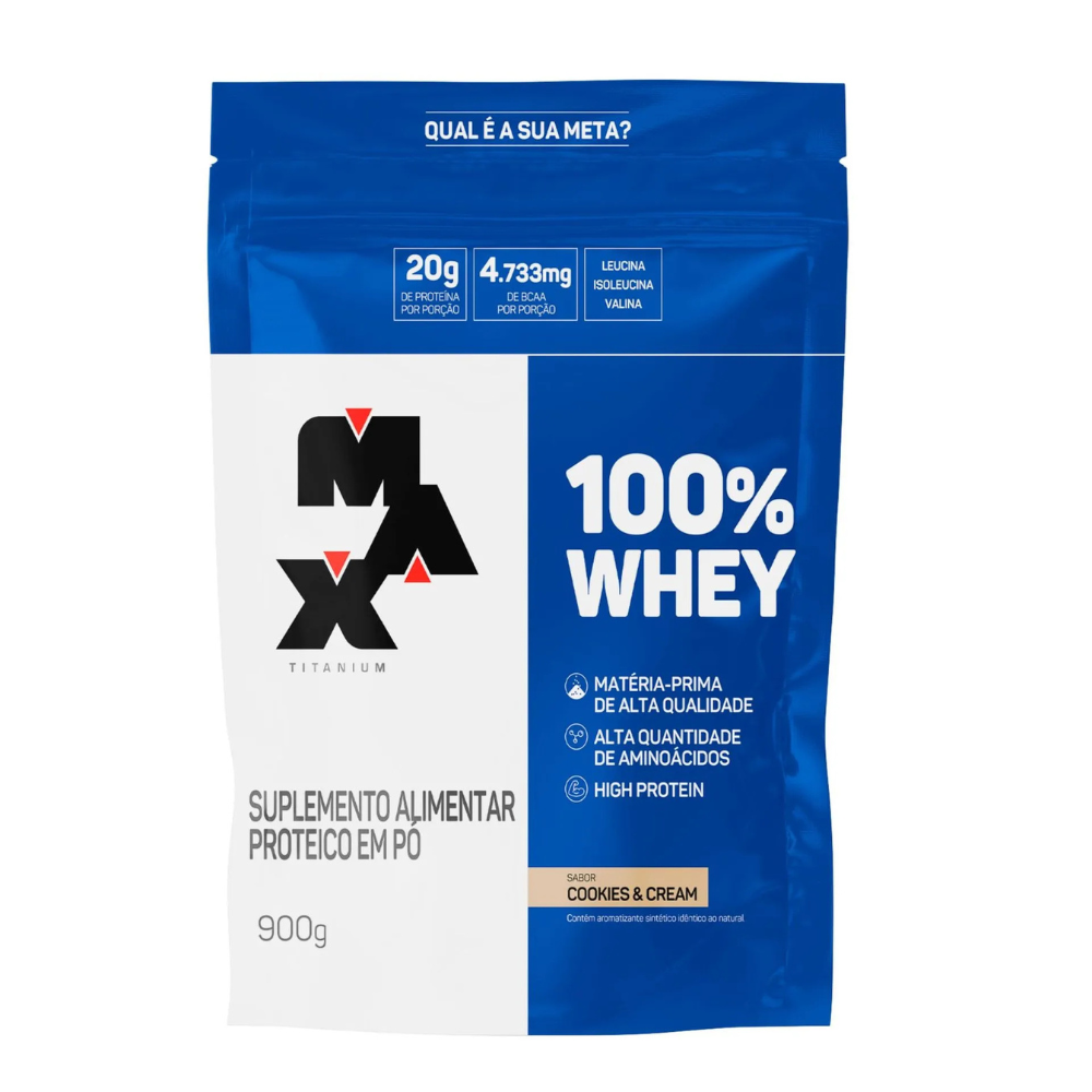 Whey Protein - Refil 100% Whey Concentrado 900g - Max Titanium