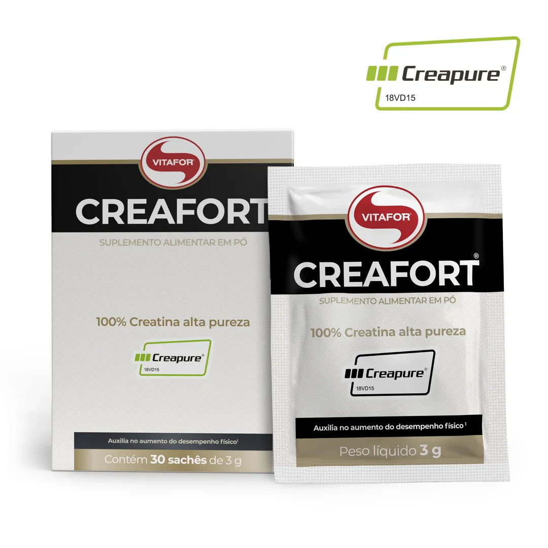 Creatina - Creafort (Creapure) - 30 sachês 3g - Vitafor - HOTBODY