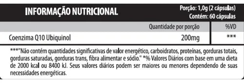 Coenzima Q10 60 cápsulas - Ubiquinol 200mg - One Pharma