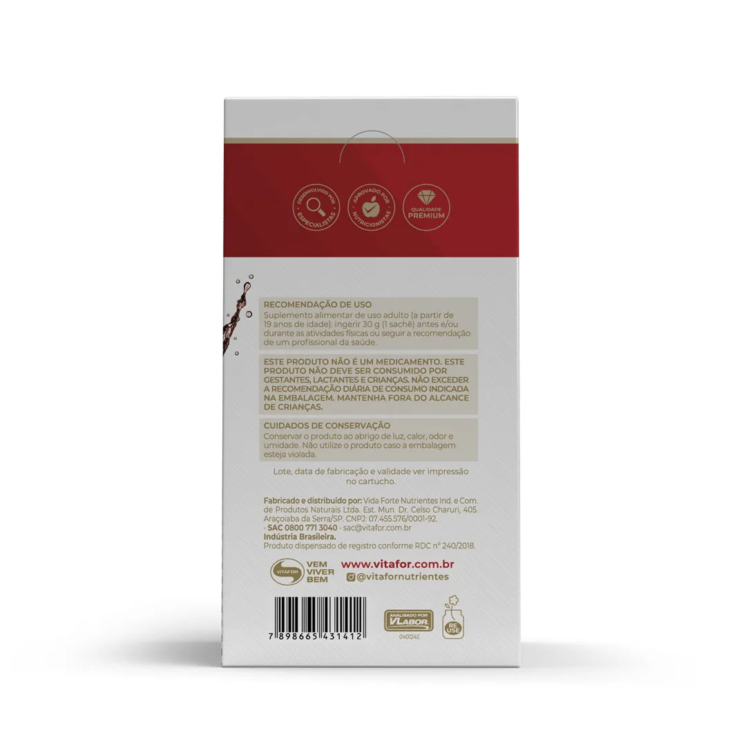 Pré Treino - Endurance Caffeine gel - 12 sachês 30g - Vitafor - HOTBODY