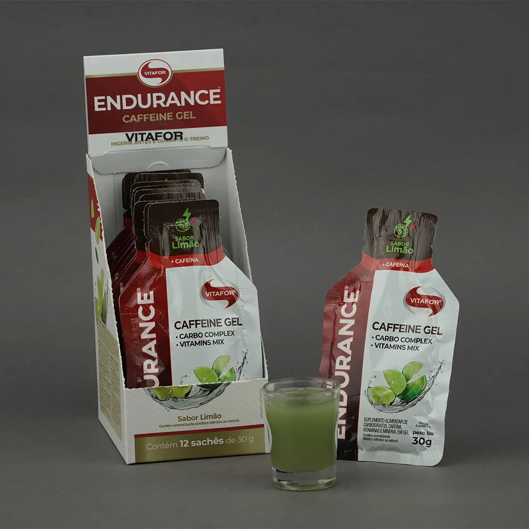 Pré Treino - Endurance Caffeine gel - 12 sachês 30g - Vitafor - HOTBODY