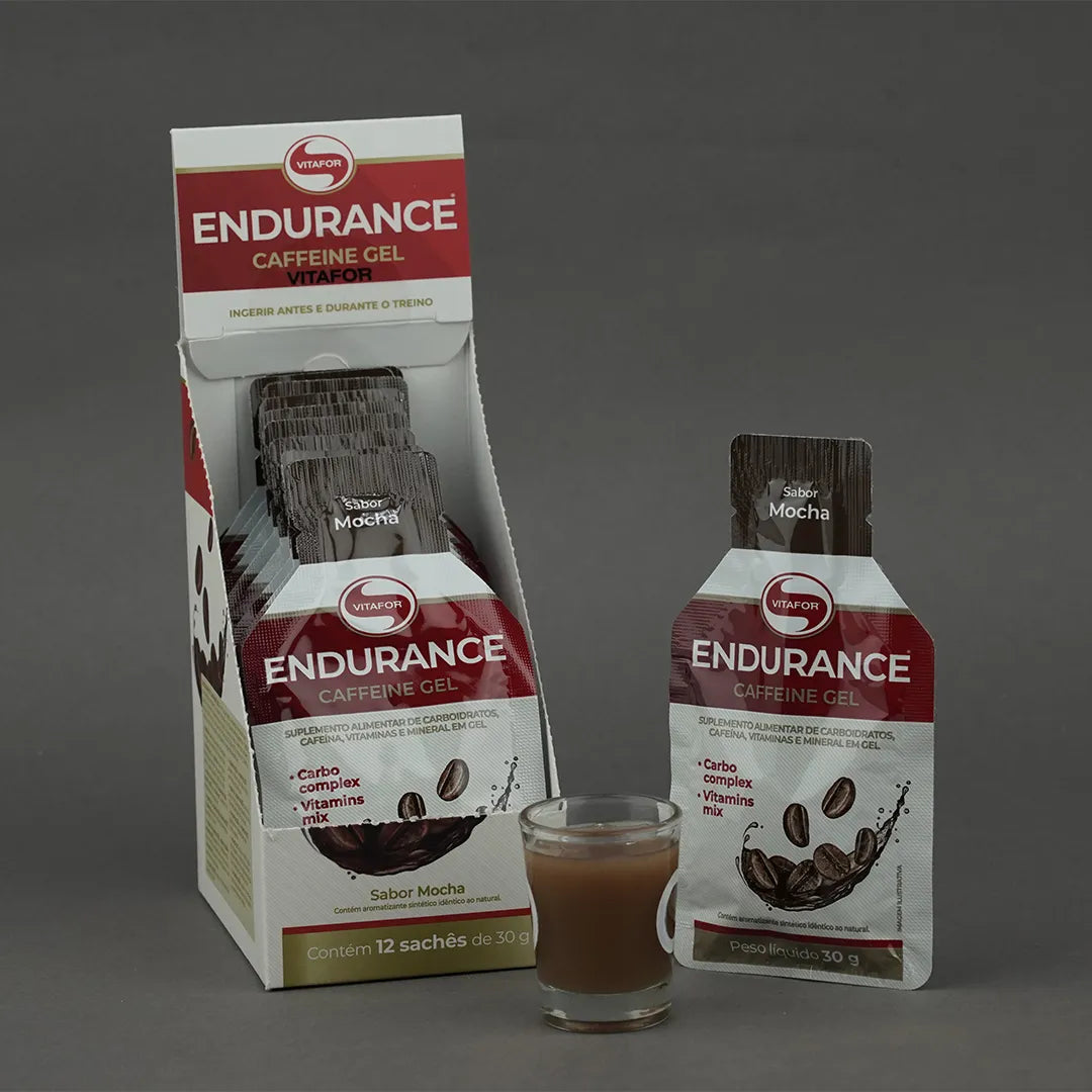 Pré Treino - Endurance Caffeine gel - 12 sachês 30g - Vitafor - HOTBODY