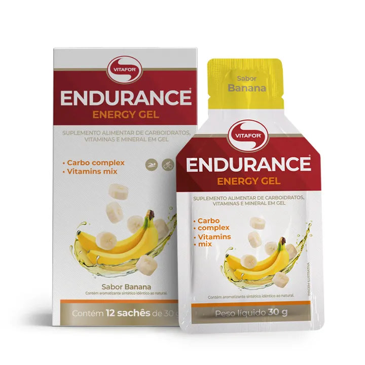 Pré Treino - Endurance Energy gel - 12 sachês 30g - Vitafor - HOTBODY