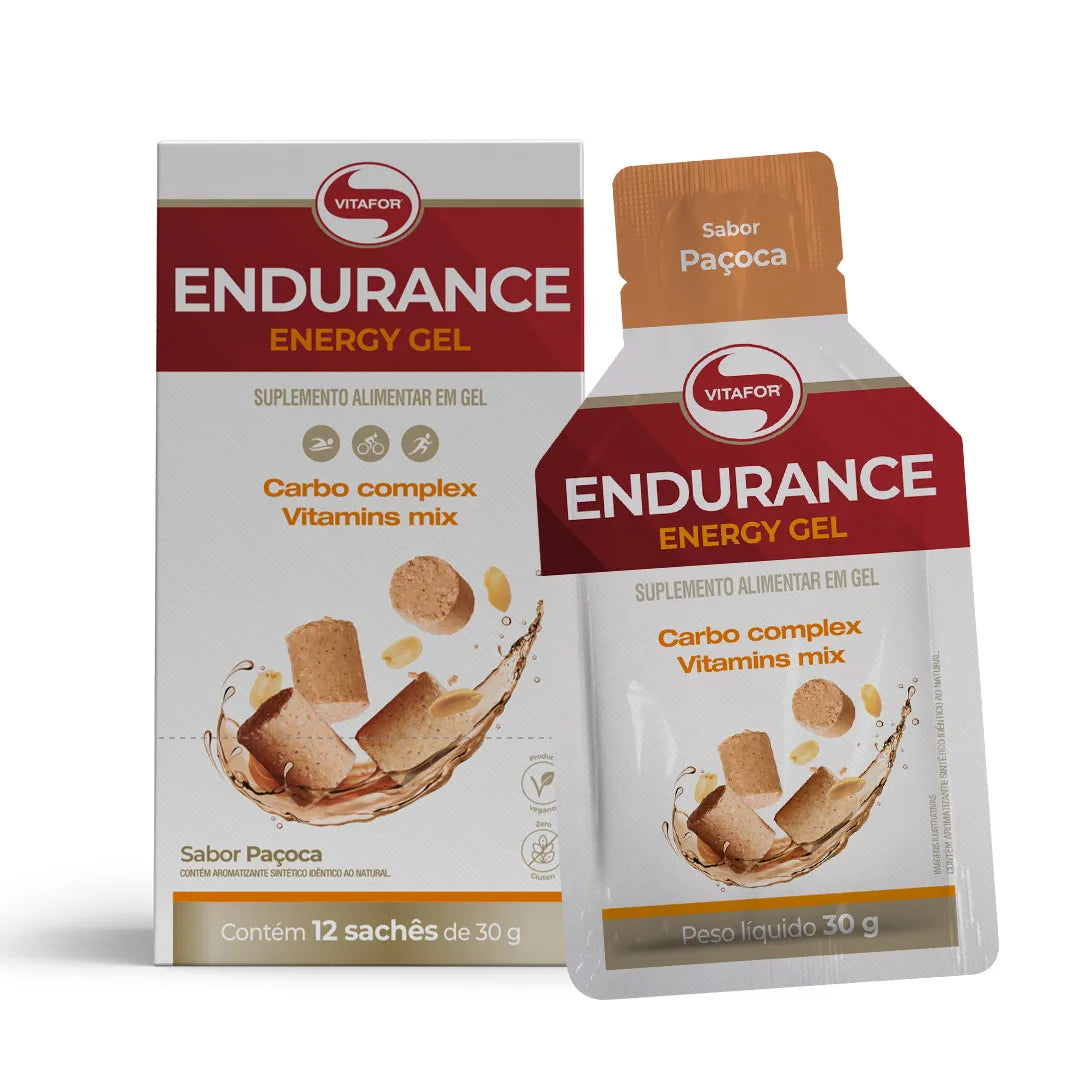 Pré Treino - Endurance Energy gel - 12 sachês 30g - Vitafor - HOTBODY