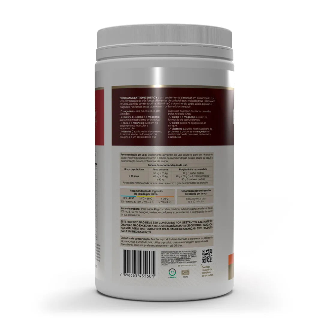 Pré Treino - Endurance Extreme Energy - 1000g laranja - Vitafor - HOTBODY