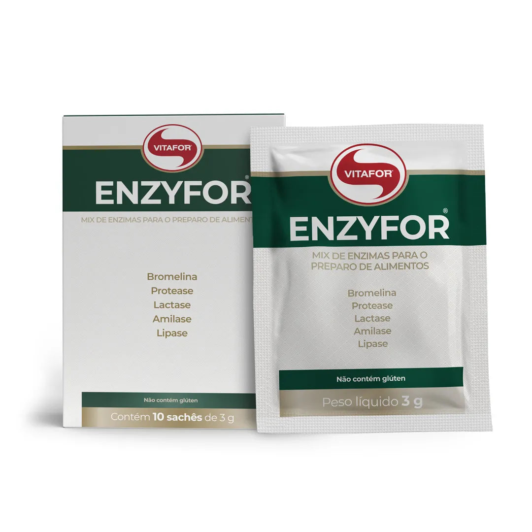 Enzima Digestiva - Enzyfor - sachês 3g - Vitafor - HOTBODY