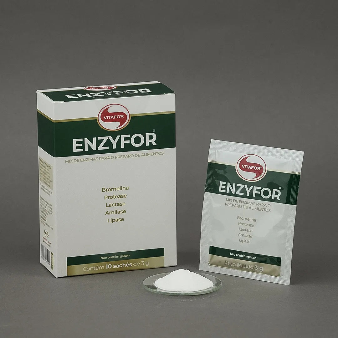 Enzima Digestiva - Enzyfor - sachês 3g - Vitafor - HOTBODY