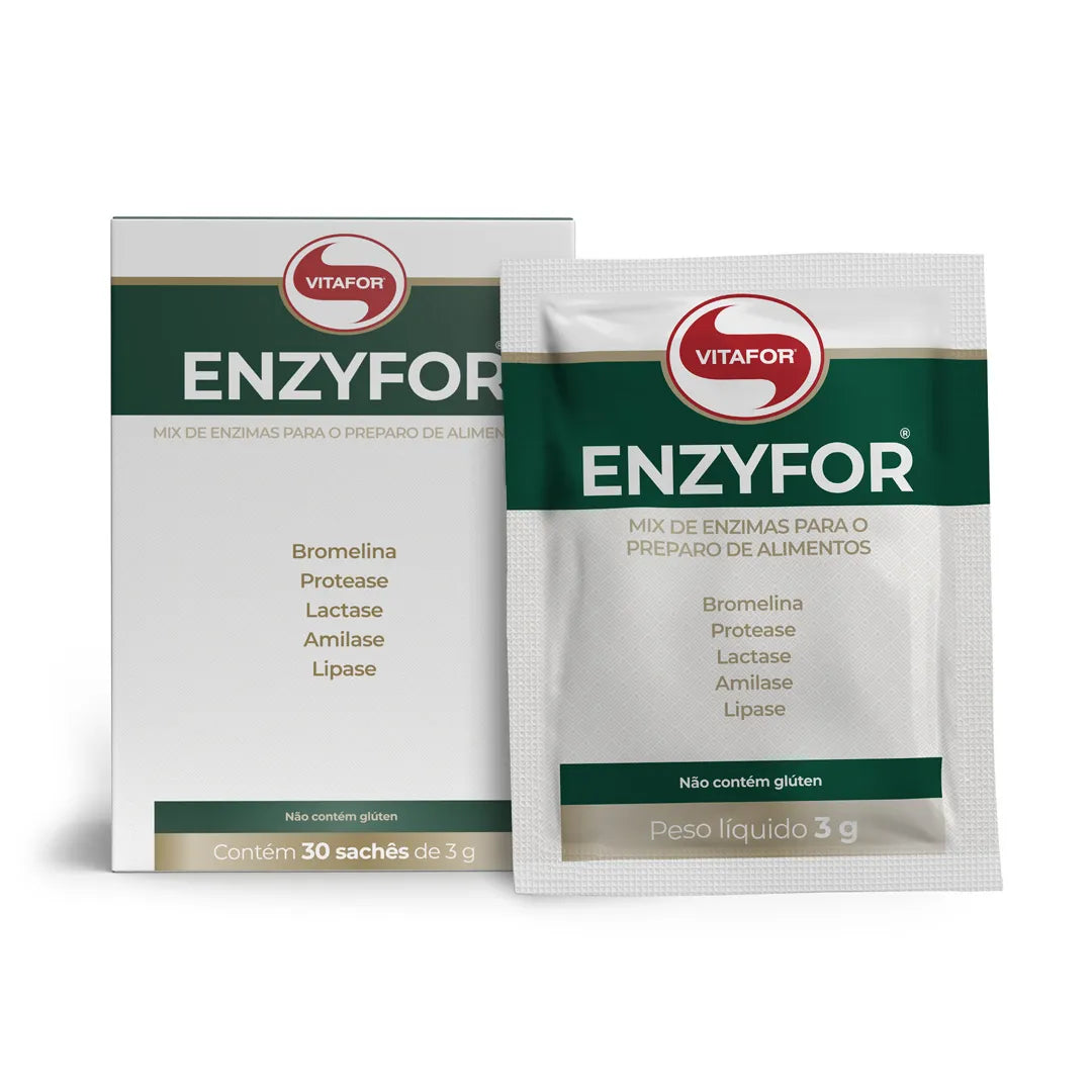 Enzima Digestiva - Enzyfor - sachês 3g - Vitafor - HOTBODY