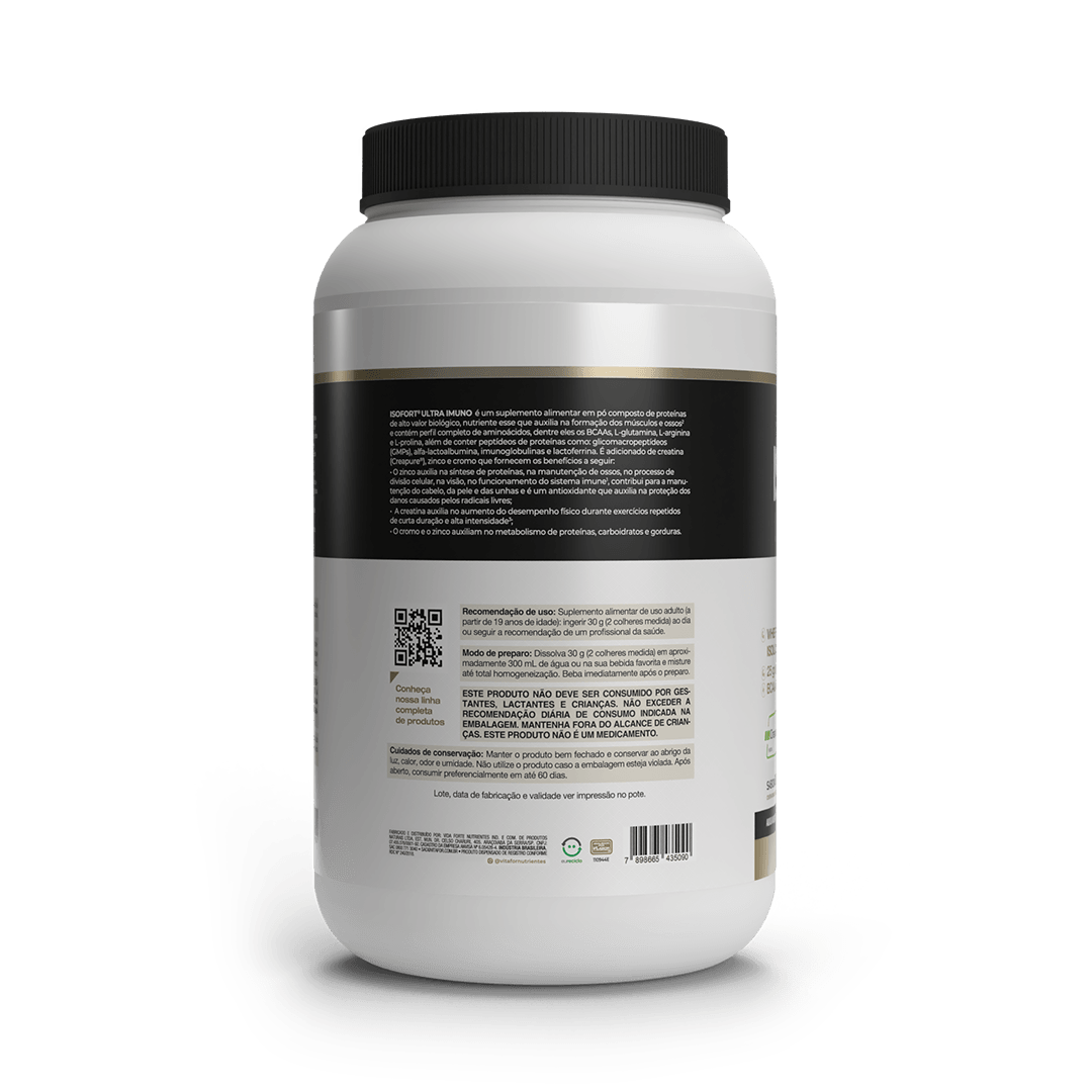 Proteína - Whey Protein Isolado e Hidrolisado - Isofort Ultra Imuno - 900g - Vitafor - HOTBODY