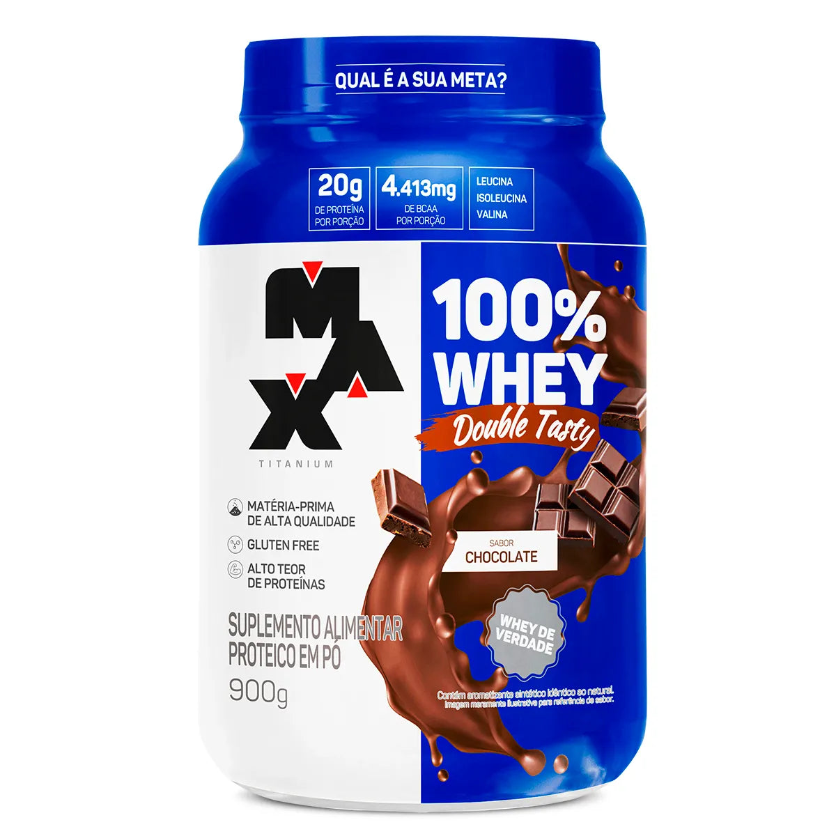 Whey Protein - 100% Whey Double Tasty 900g - Max Titanium - HOTBODY