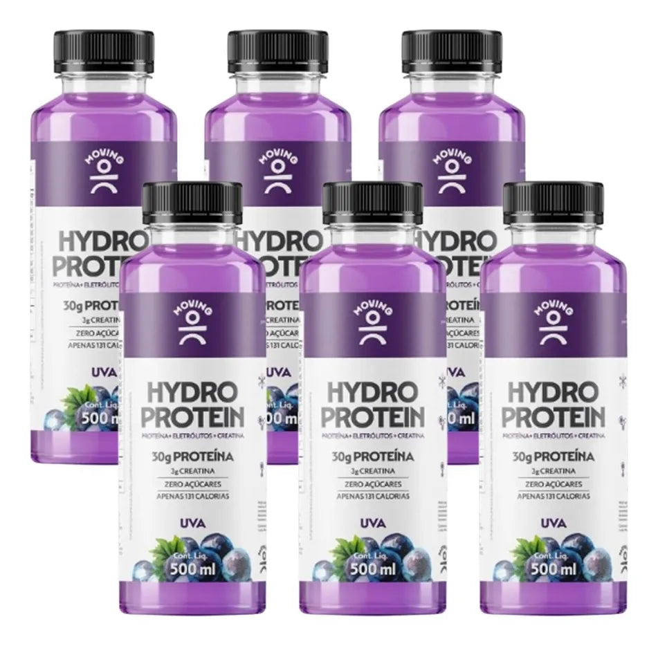 Kit 6 Bebidas Proteicas - Moving Hydro Protein 500ml - MOVING