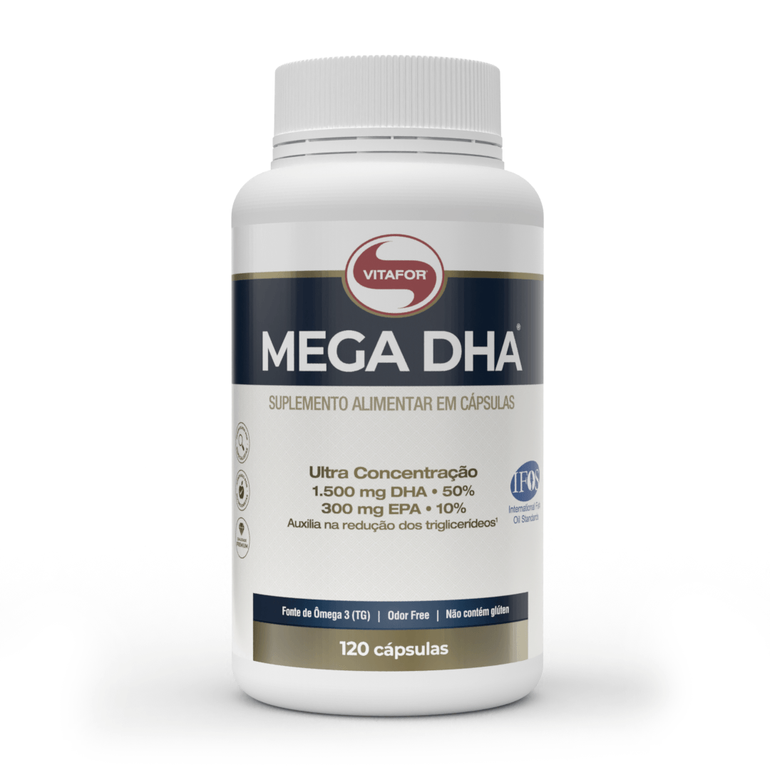 Ômega 3 - Mega DHA - Cápsulas - Vitafor - HOTBODY