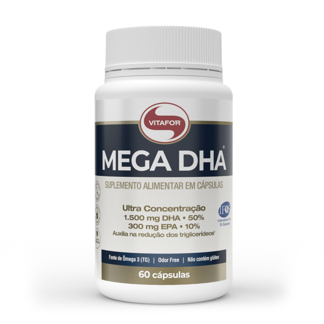 Ômega 3 - Mega DHA - Cápsulas - Vitafor - HOTBODY