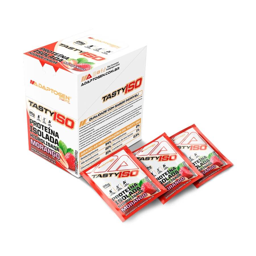 Tasty Iso Morango Pack com 12 Sachês