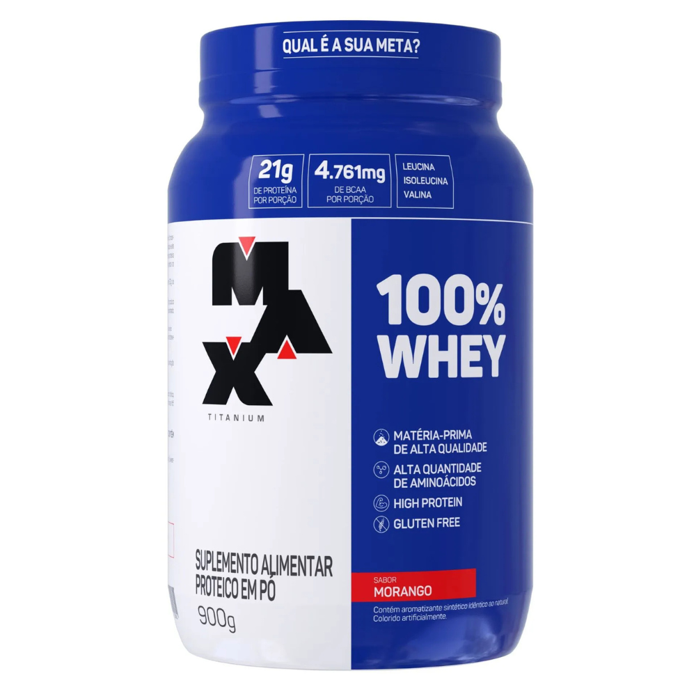 Whey Protein - 100% Whey Concentrado 900g - Max Titanium