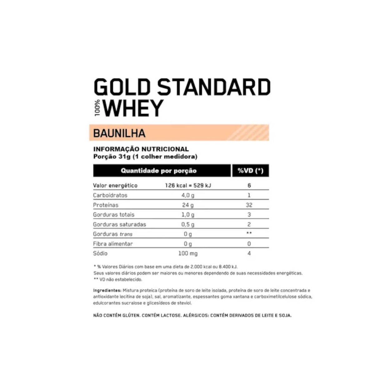 Whey Protein - 100% Whey Gold Standard - Optimum Nutrition - HOTBODY