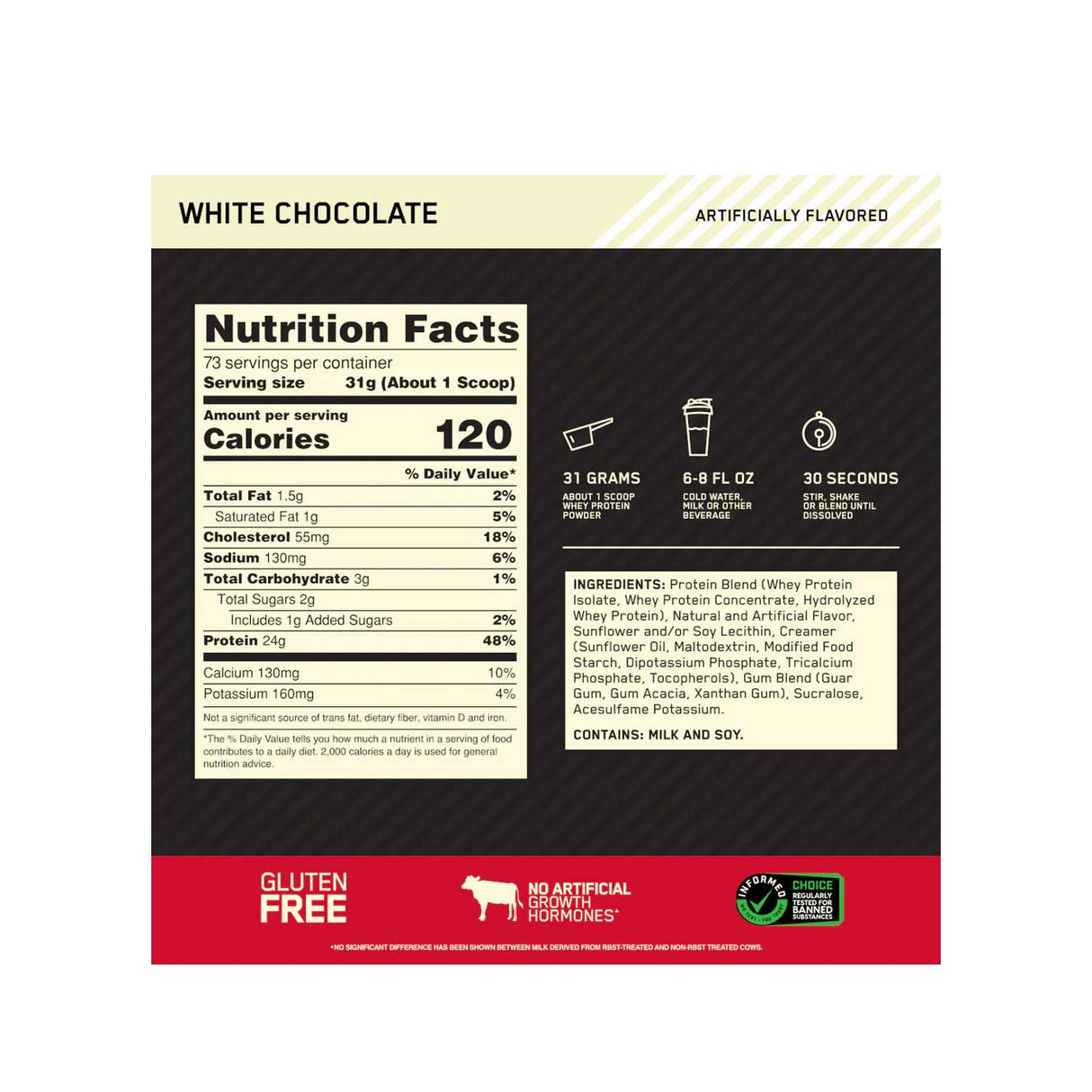 Whey Protein - 100% Whey Gold Standard - Optimum Nutrition - HOTBODY