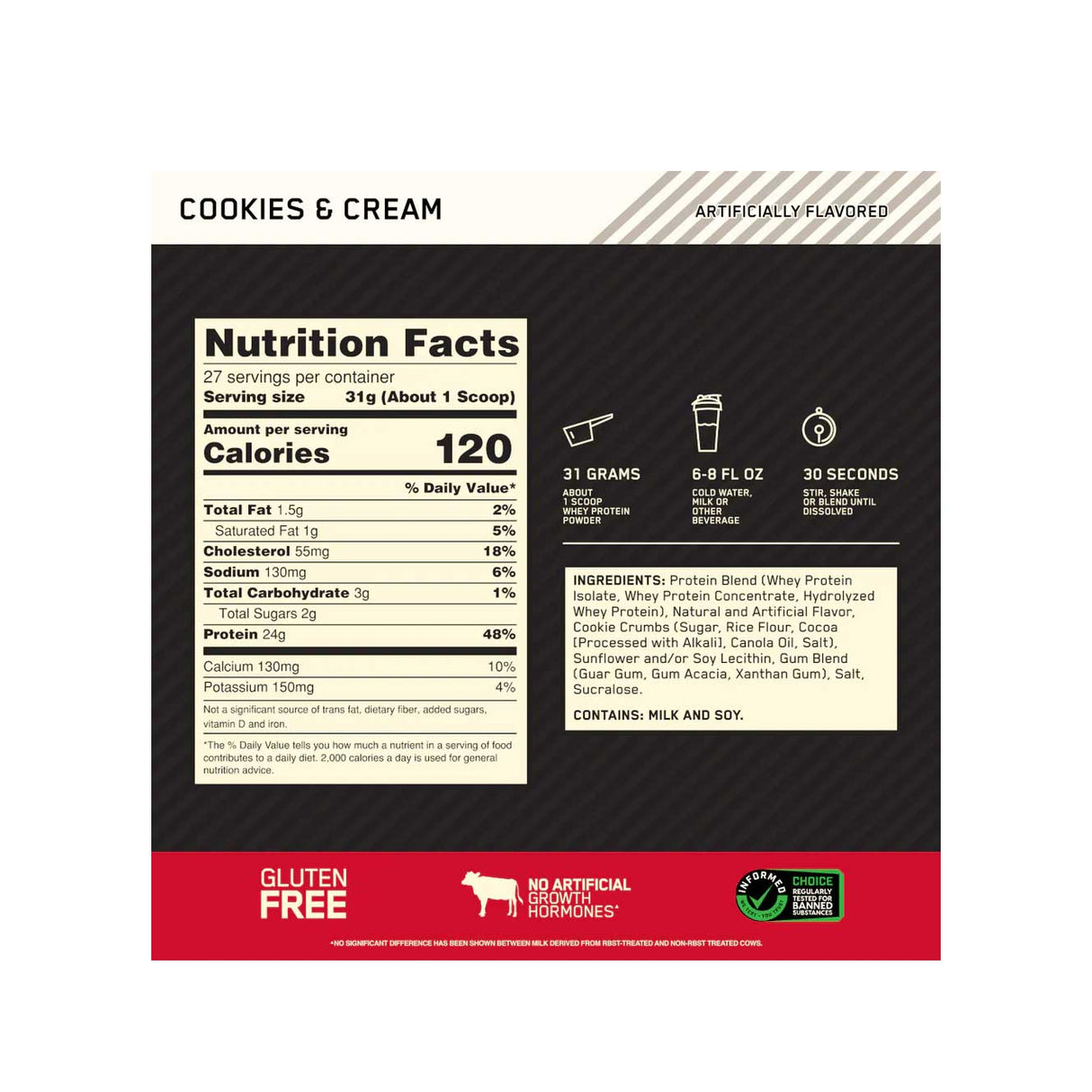 Whey Protein - 100% Whey Gold Standard - Optimum Nutrition - HOTBODY