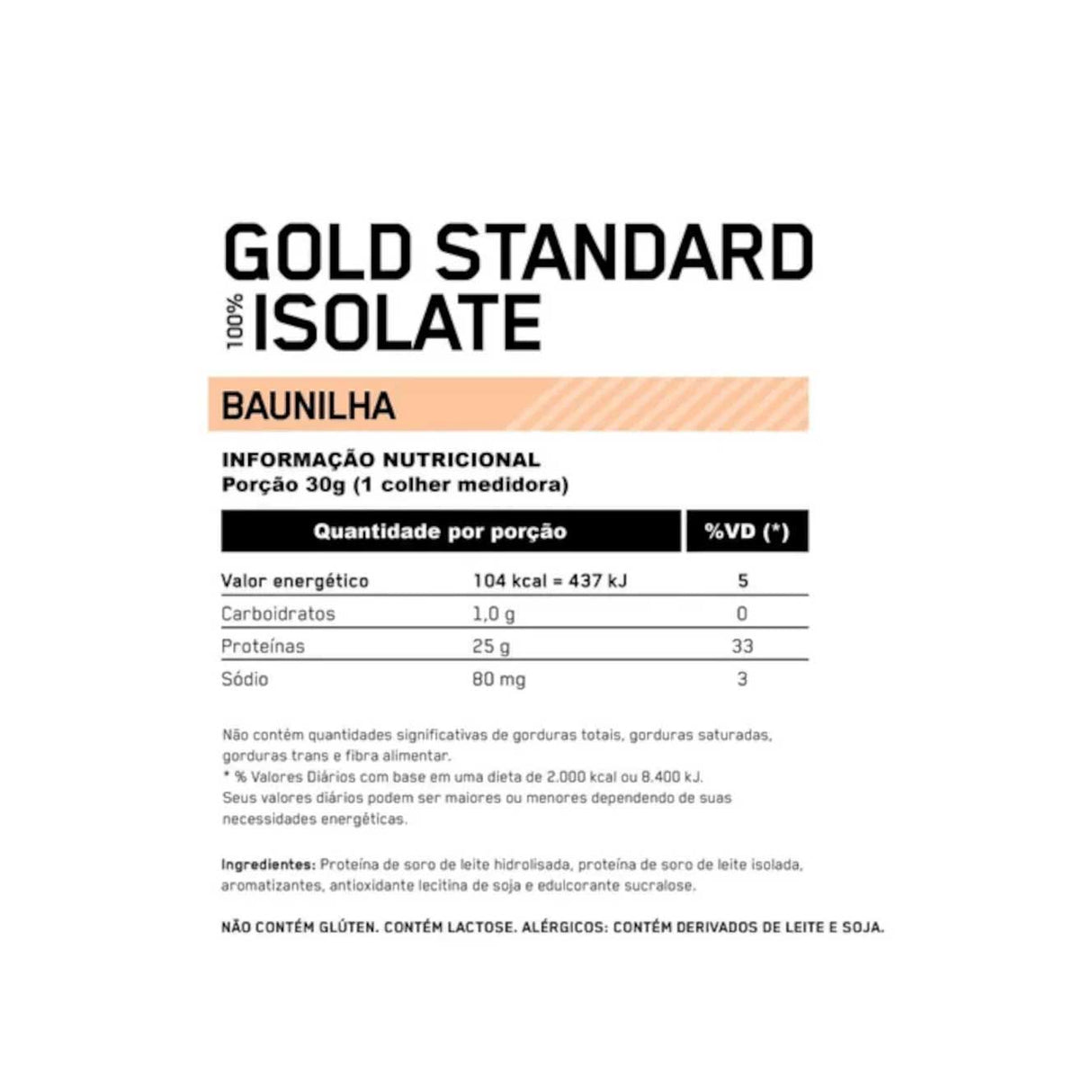 Whey Protein - 100% Whey Gold Standard Isolate - Optimum Nutrition - HOTBODY