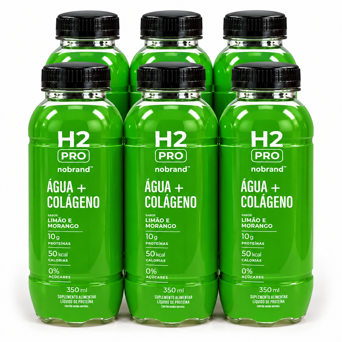 KIT 6x - H2PRO ÁGUA + COLÁGENO 350ML - NOBRAND - HOTBODY