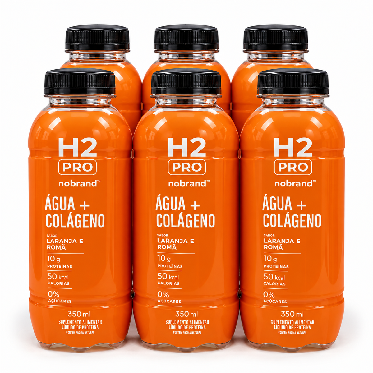 KIT 6x - H2PRO ÁGUA + COLÁGENO 350ML - NOBRAND - HOTBODY