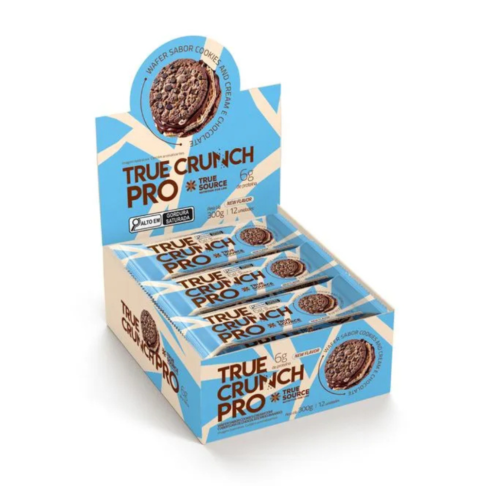 True Wafer Crunch Pro 25 g - Caixa com 12 unidades - True Source