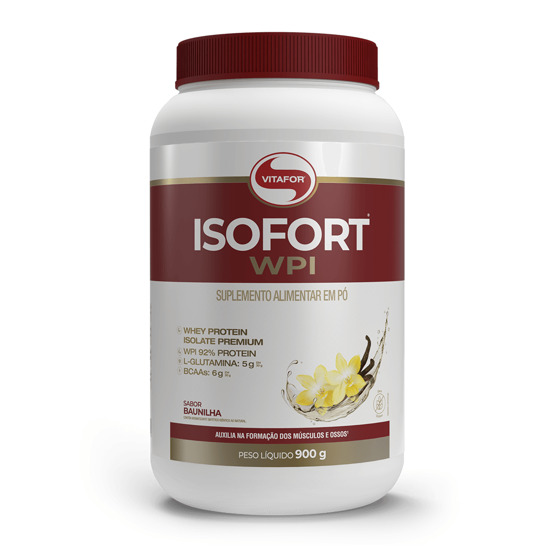 Proteína - Whey Protein Isolado - Isofort - 900g - Vitafor - HOTBODY