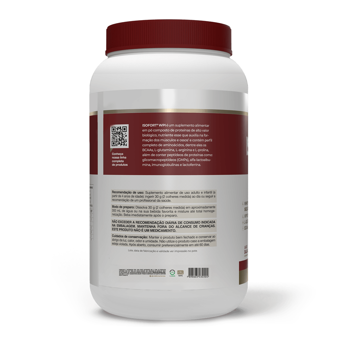 Proteína - Whey Protein Isolado - Isofort - 900g - Vitafor - HOTBODY