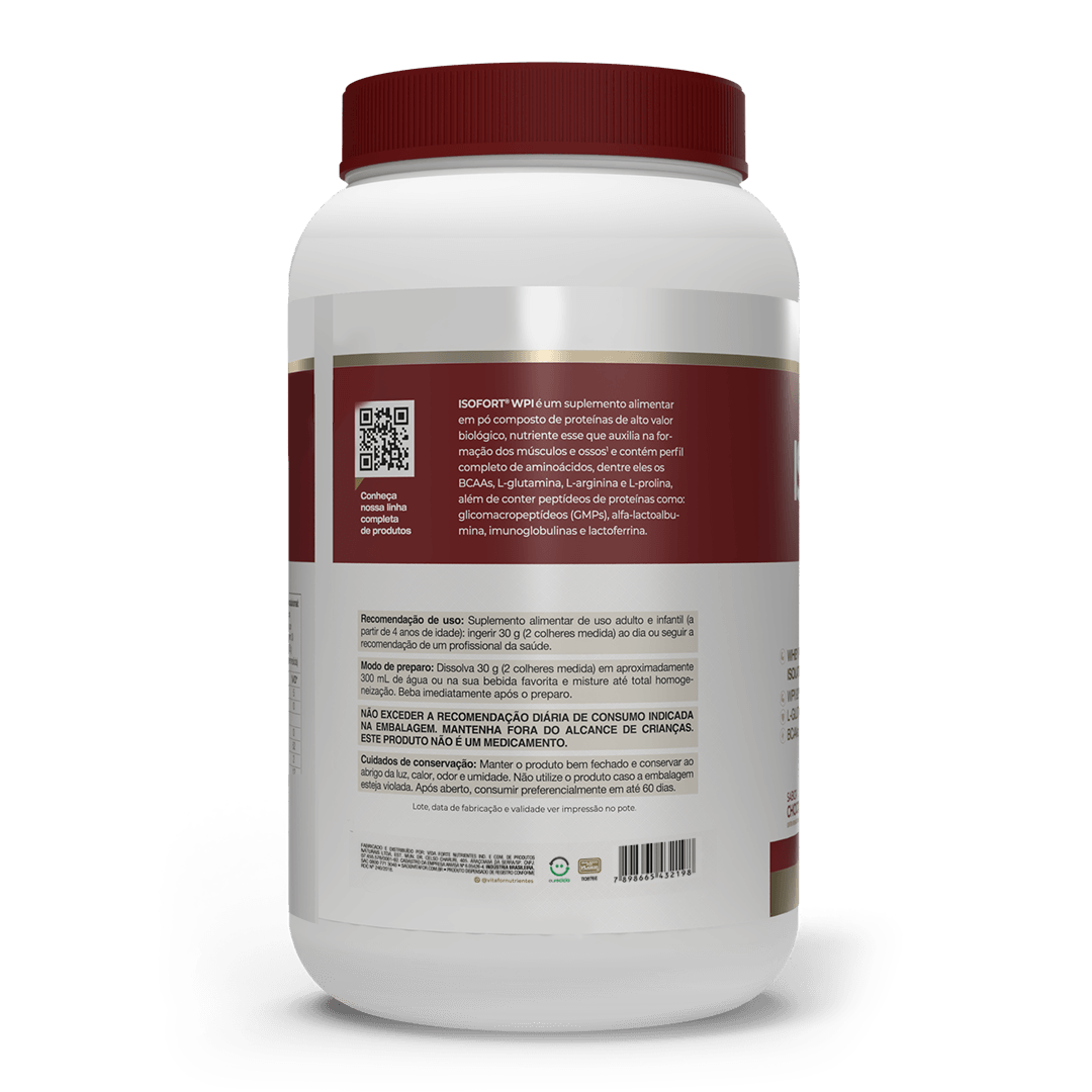 Proteína - Whey Protein Isolado - Isofort - 900g - Vitafor - HOTBODY