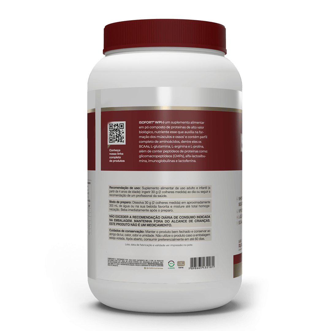 Proteína - Whey Protein Isolado - Isofort - 900g - Vitafor - HOTBODY